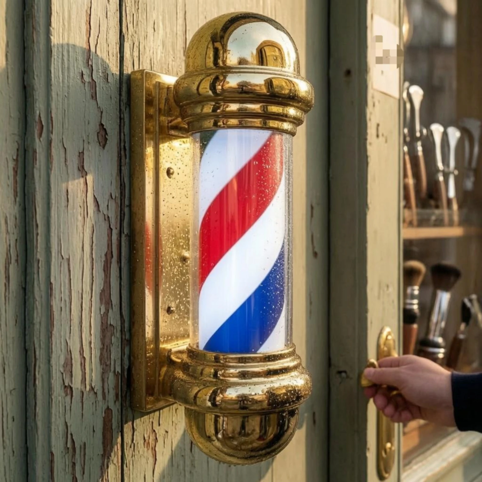 LED Barber Pole Transparent Cover Wall-Mounted Barber Pole Light for Beauty Salons view 6