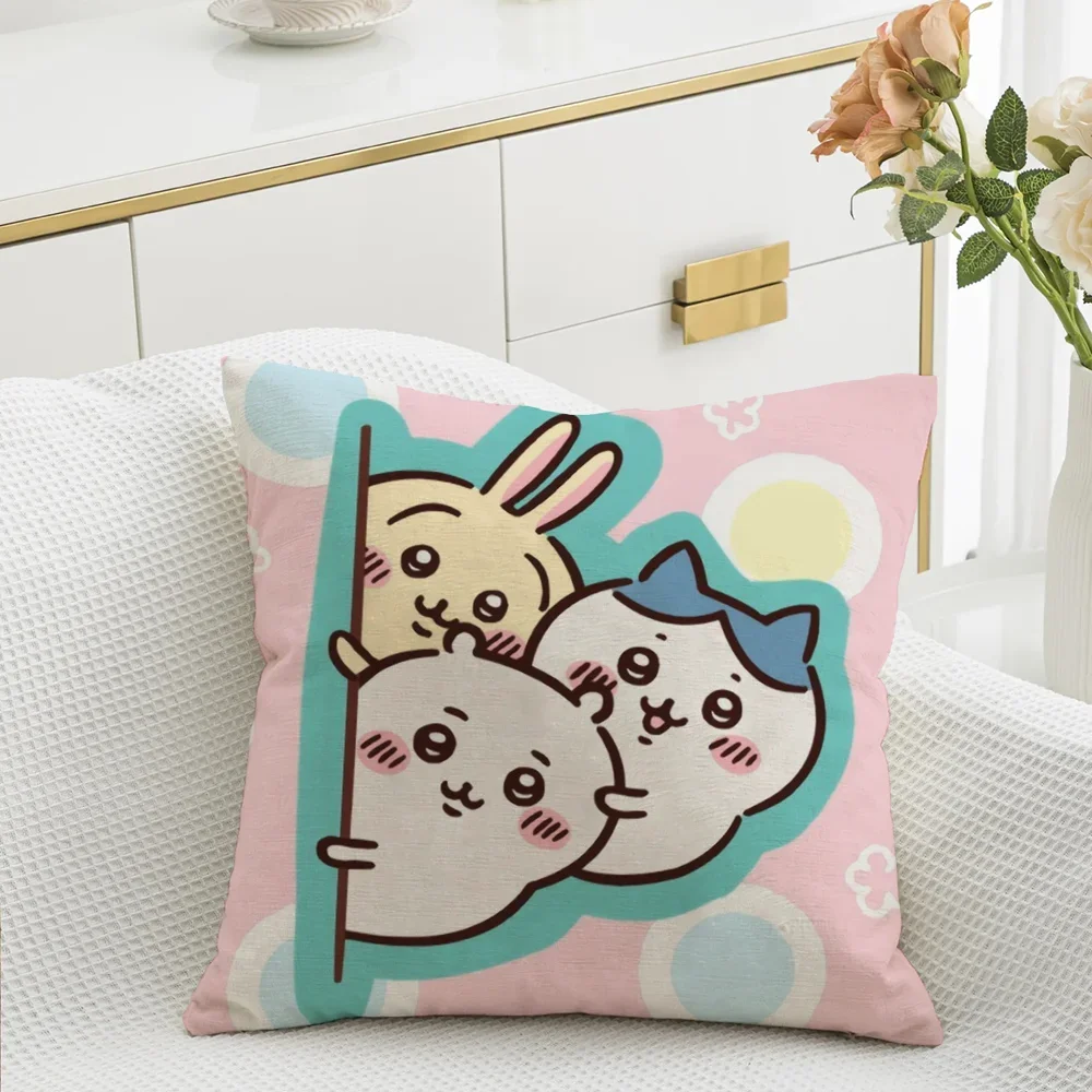 Decorative Cushion Cover for Pillow Chiikawa Home Sleeping Pillows Room Decorating Items Cushions Covers Sofa Pillowcase Cases