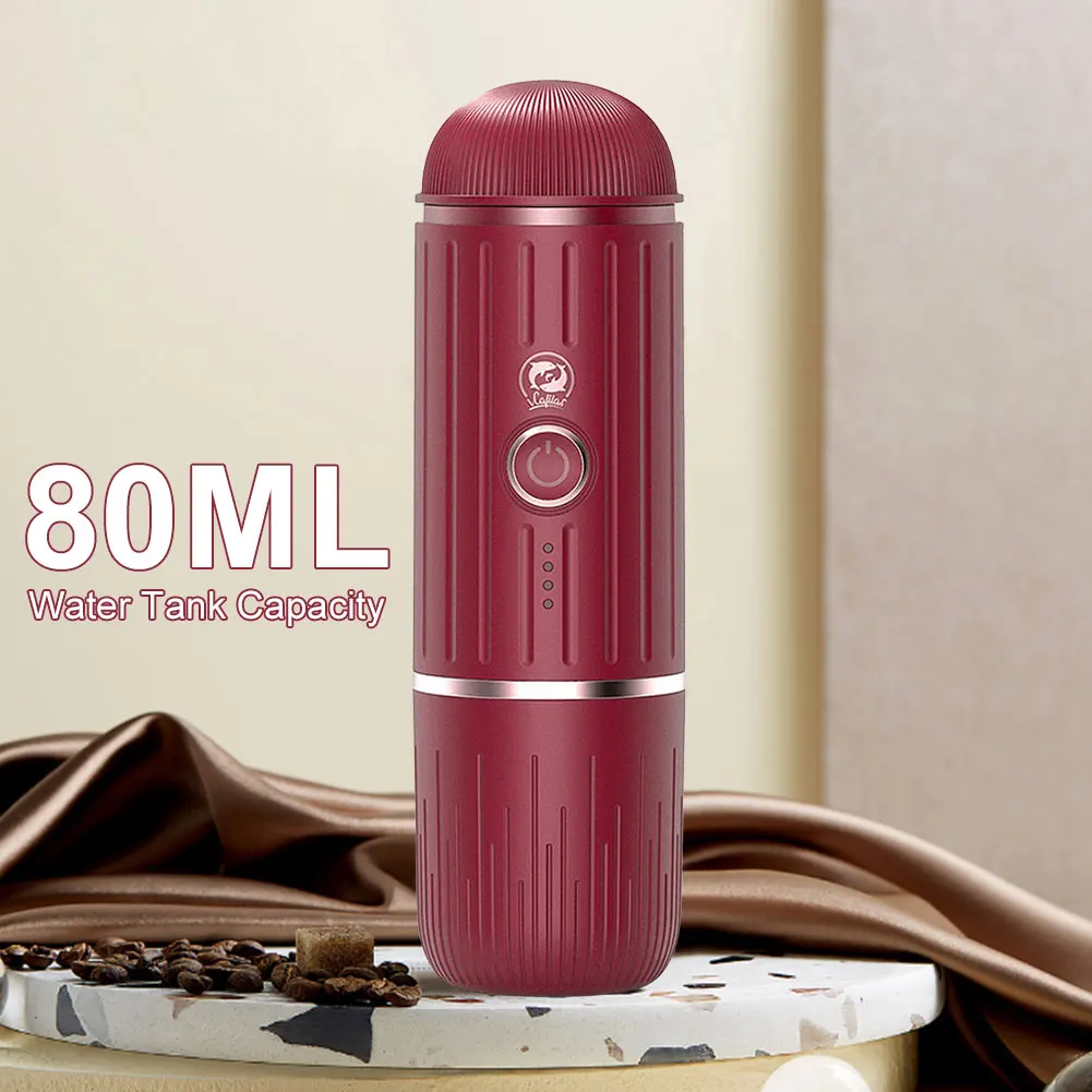 ماكينة قهوة كهربائية محمولة ، ماكينة إسبريسو ، متوافقة مع الكبسولة وكبسولات القهوة المطحونة ، 2 في 1 للمشي لمسافات طويلة