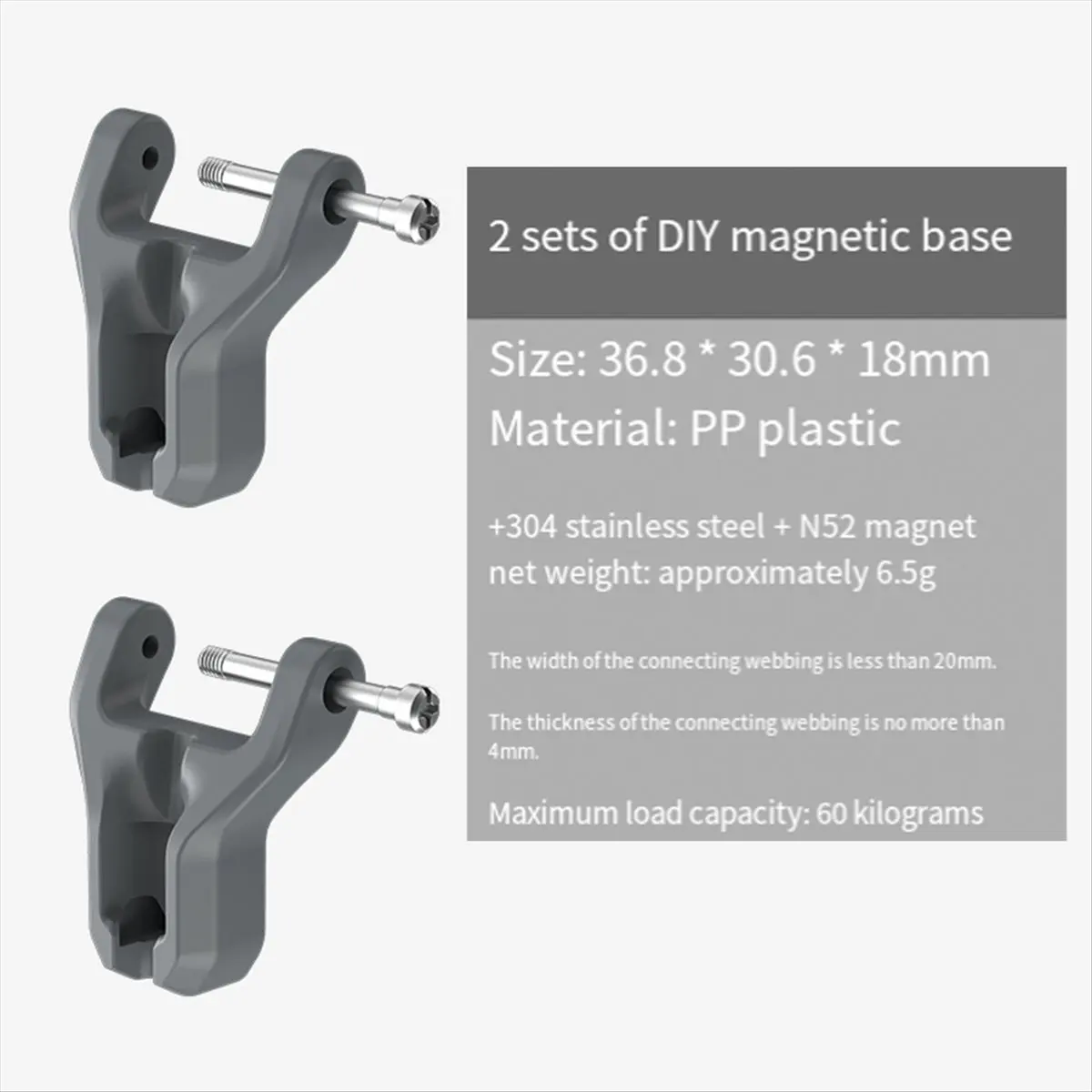 A86G NEW Maglink DIY Quick Magnetic Buckle Base with Lanyard for Width Shoulder Strap Wrist Strap Enhanced Secure Attachment