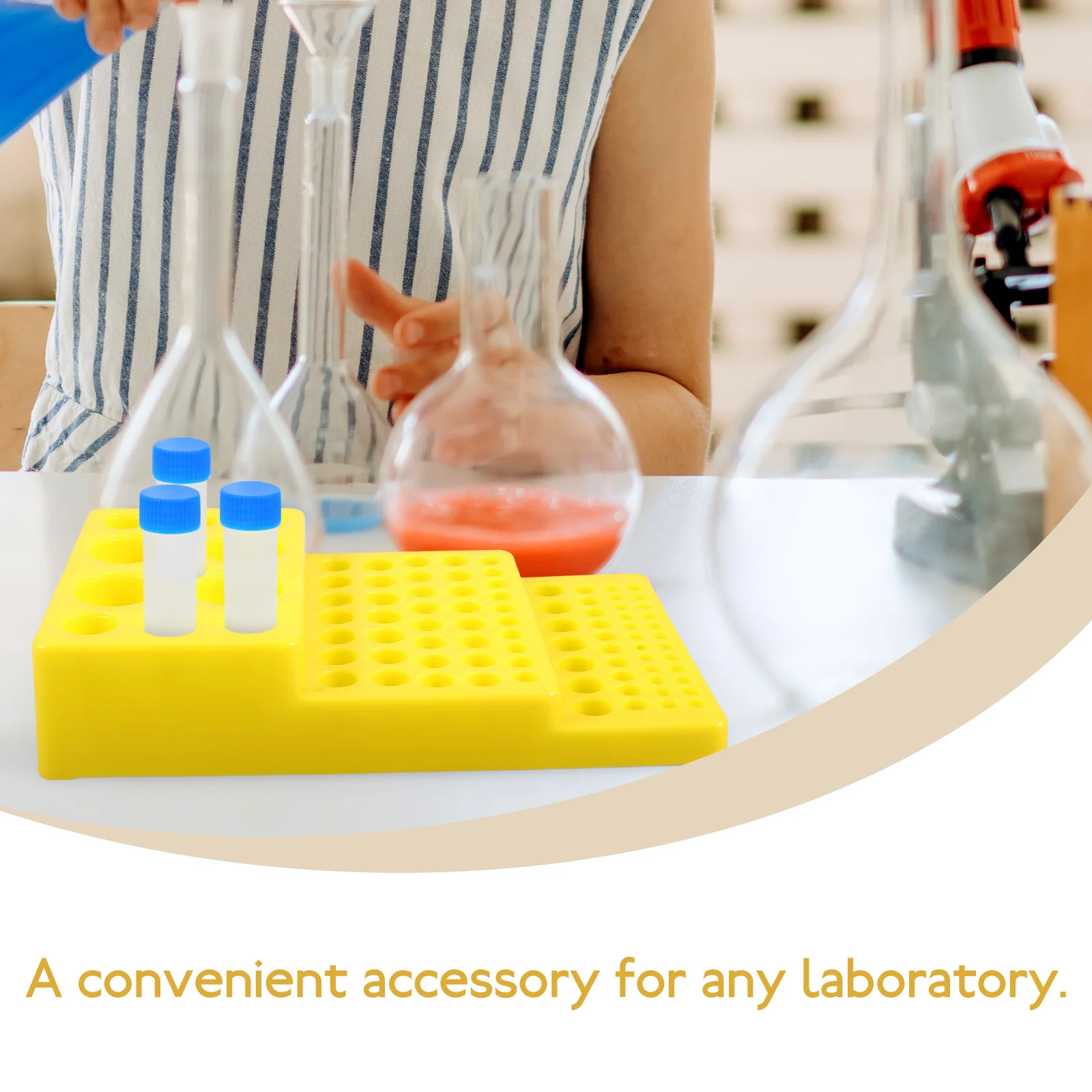 

Multipurpose Test Tube Rack Plastic Lab Holder Reusable Lightweight Storage Organizer for Tubes