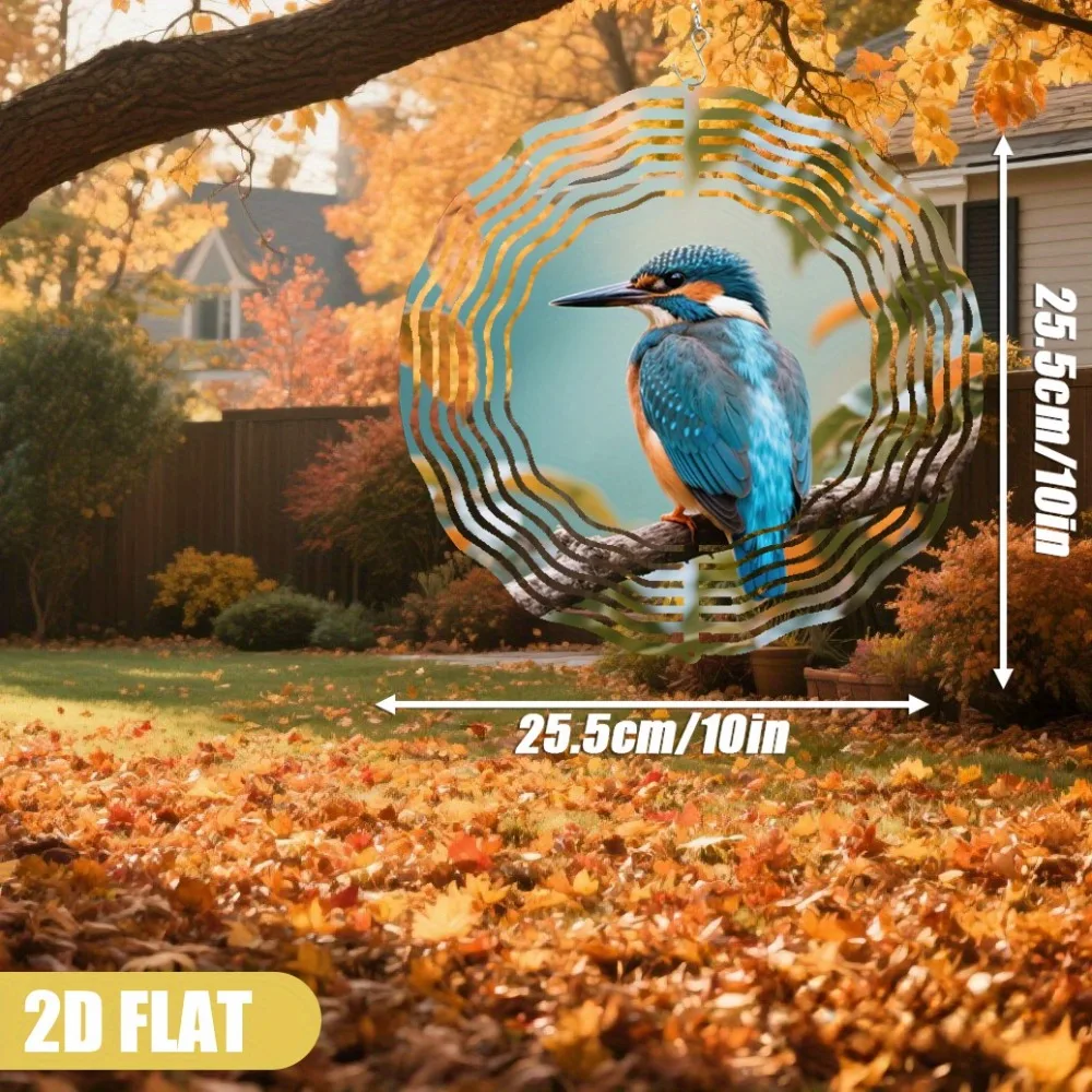 

Outdoor Wind Chimes Teal Iron 10 Inch 360 Rotating Hook Garden Decor for Patio Wedding Gift