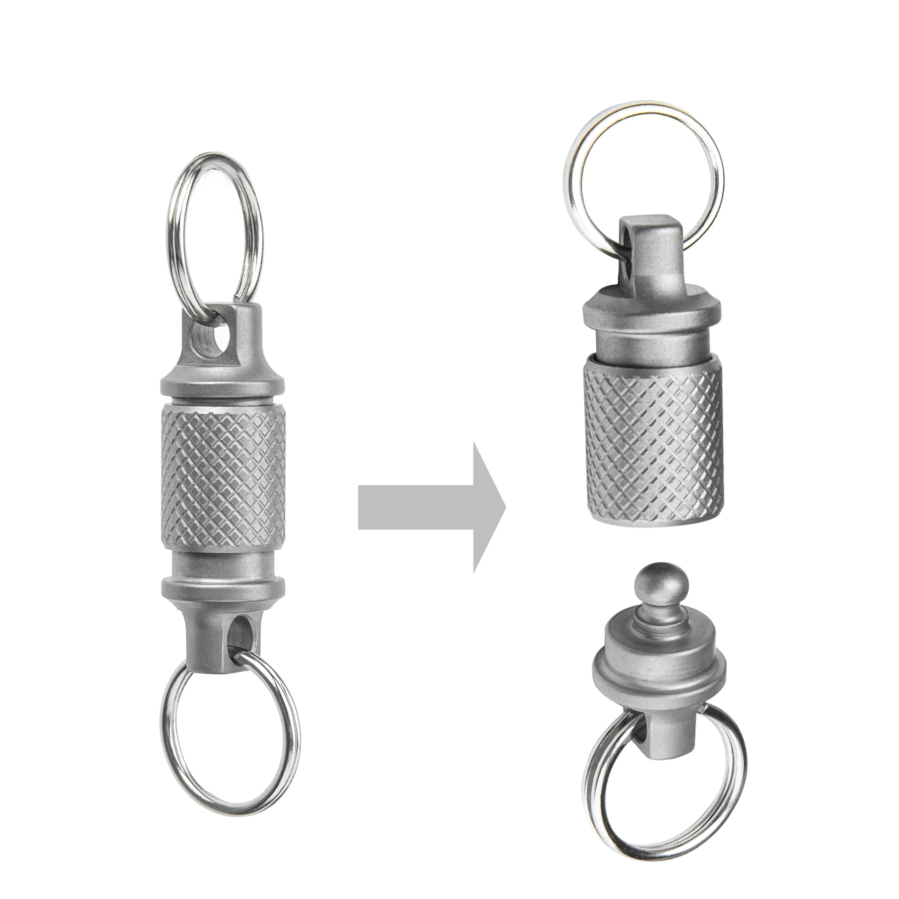 Aluminium Schnellverschluss-Schlüsselanhänger, Zerlegbarer Schlüsselring, Doppelter Geteilter Schlüsselring, EDC Tragbarer Autoschlüsselverbinder für Männer, Outdoor – Detail 8