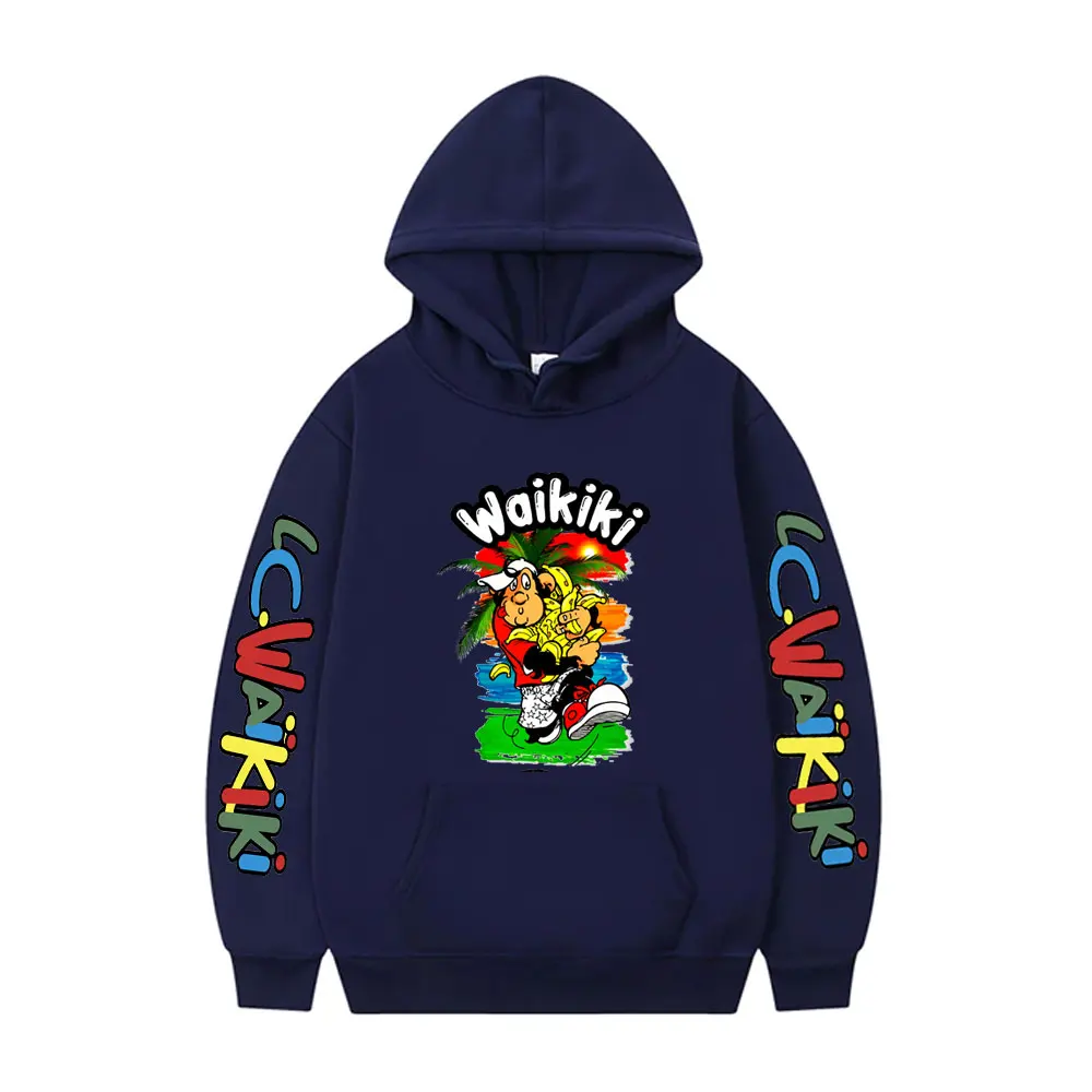 Love Bananas Lc Waikiki Monkey Meme Graphic Print Hoodie Funny Kartoon Monkey Sweatshirt Men Women Fashion Casual Fleece Hoodies