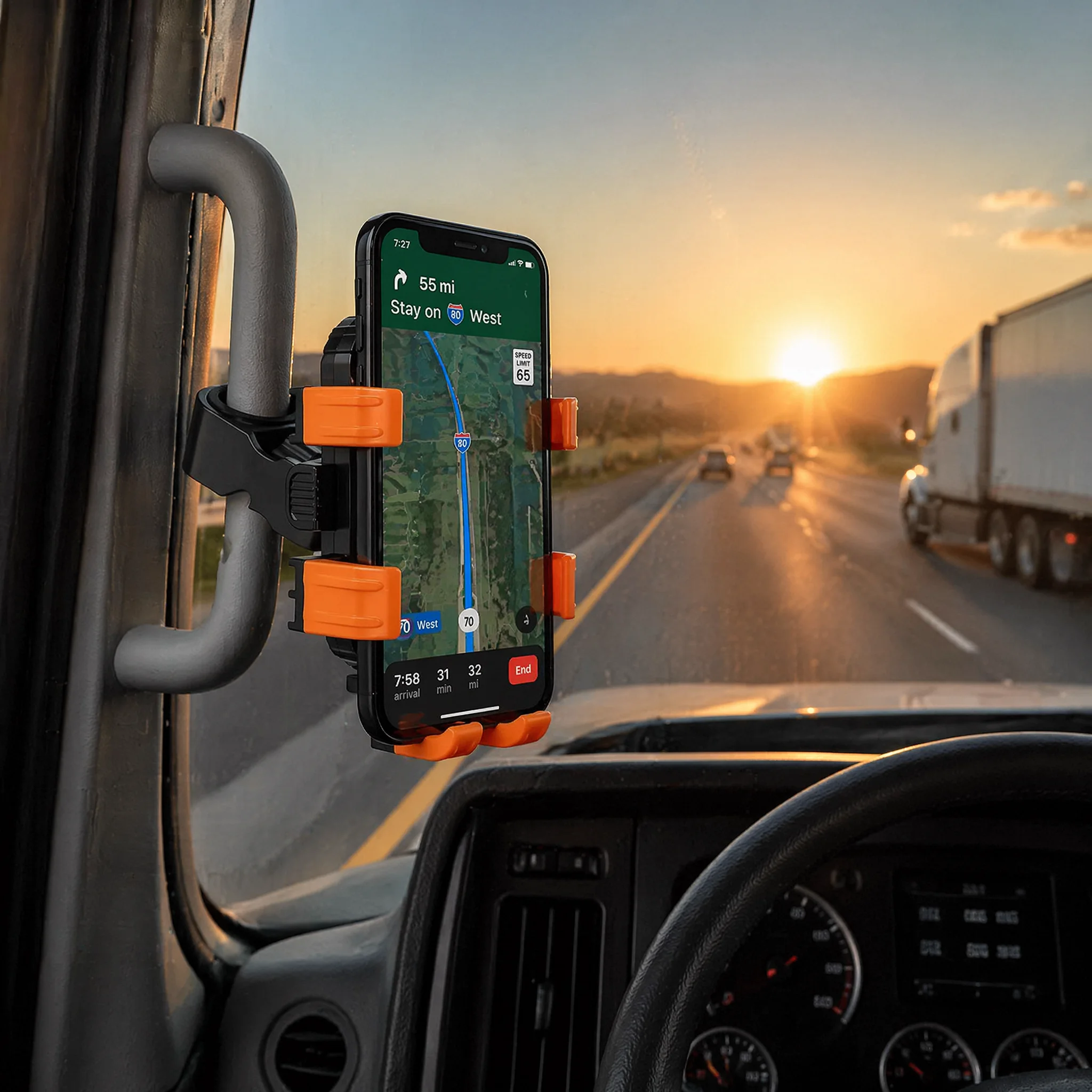 Robuster Handyhalter für LKW Griff stoßfest 5 Krallen stabiler Clip für Lastkraftwagen Bus Wohnmobil