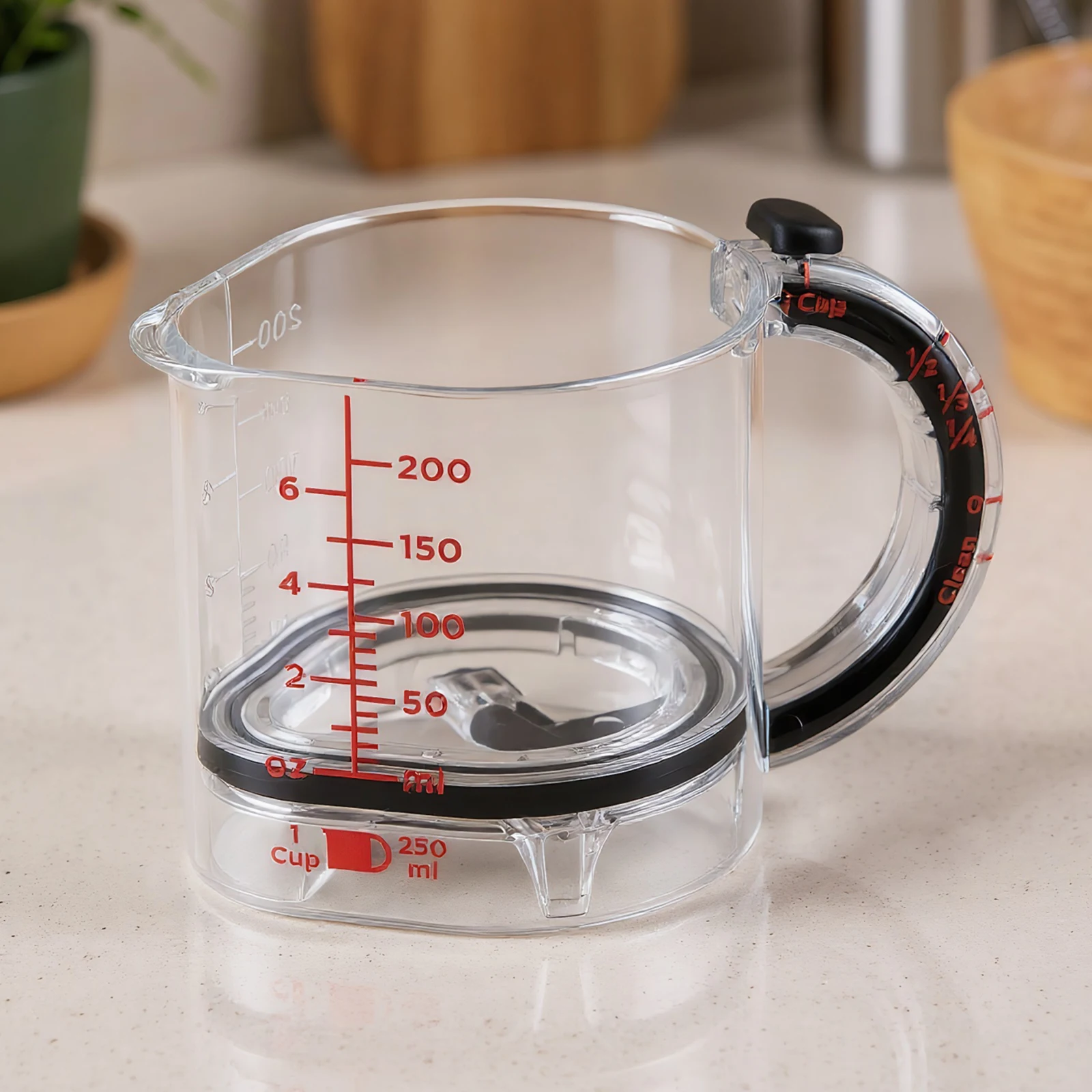 

4 in 1 Adjustable Measuring Cup with Scraper-Style Seal Base Multi-Functional Measuring Cup for Honey Peanut Butter