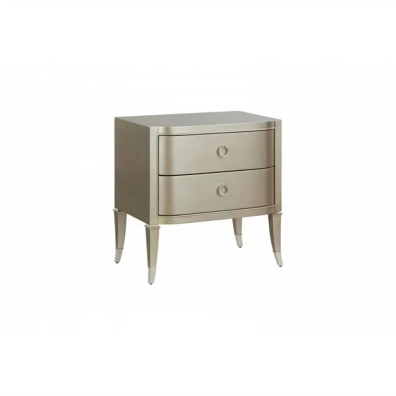 

**American waiting bedside table light luxury French simple solid wood bedroom storage decorative bedside table
