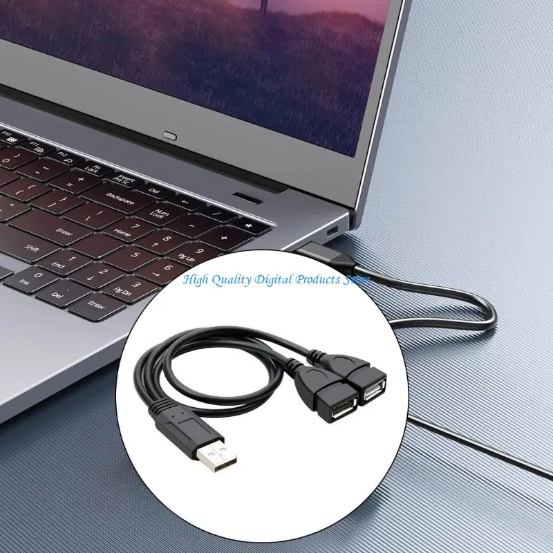 U2JE USB2.0アダプターダブルUSB女性Yラップトップ/タブレット/スマートフォンデータ送信充電用のスプリッター充電ケーブル