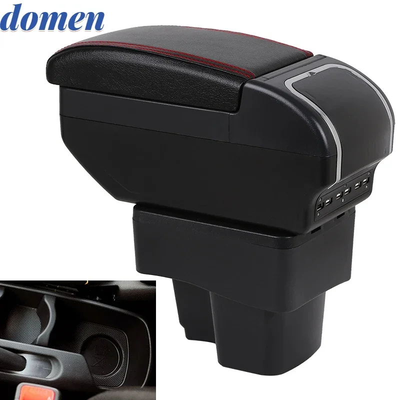 

Armrest Box For KIA Rio 3 2011-2016 With USB Charging Ashtray Water Cup holder Rotatable Center Centre Console Storage box USB