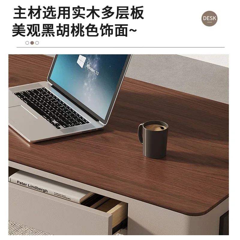 Retro simple solid wood desk computer desk new Chinese home desk with drawers study writing table small apartment