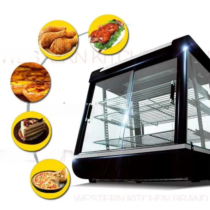 Acrylic Bread Hot Food Warmer Showcase Cabinet Warmer with Bakery Shelf