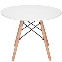 Coffee table with a round top aved. 60 cm Scandinavian for living room wooden White Brown