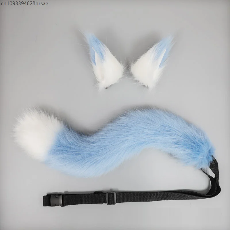 Fascia per capelli con orecchio di volpe, peluche regolabile, finta pelliccia, coda di volpe, set di Halloween, cosplay, esposizione anime, vestire, accessori decorativi