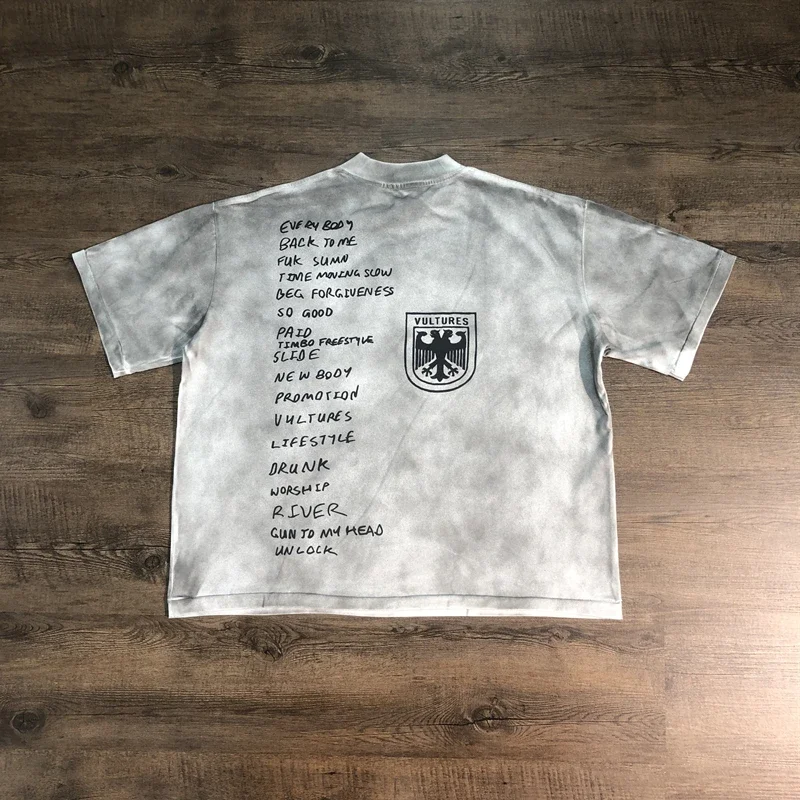

SAINT OF MICHAEL KANYE WEST Best Quality Vintage Printin 100%Cotton Tee Streetwear Casual Loose Oversize Tops Summer T Shirt Men