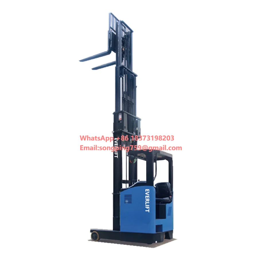 

Reach Forklift 1t 1.5t 2t 2.5t with Lift 6m 8m 12m Electric Reach Truck 48V Forklift With Side Shifter Function Option Li-ion