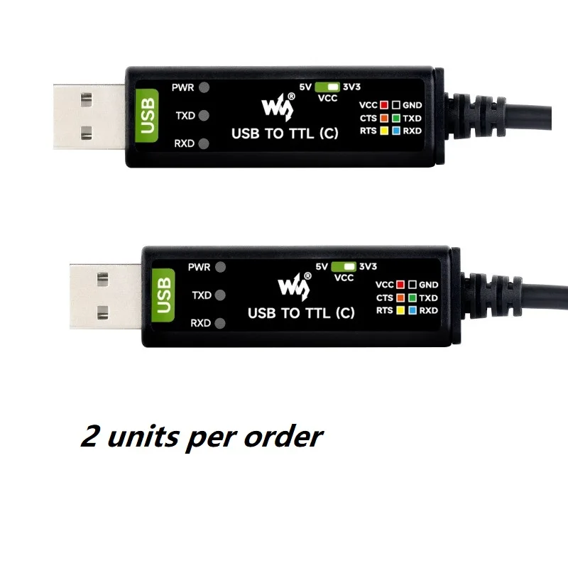 

2 units Industrial USB TO TTL (C) 6pin Serial Cable, Original FT232RNL Chip, Multi Protection Circuits, Multi Systems Support