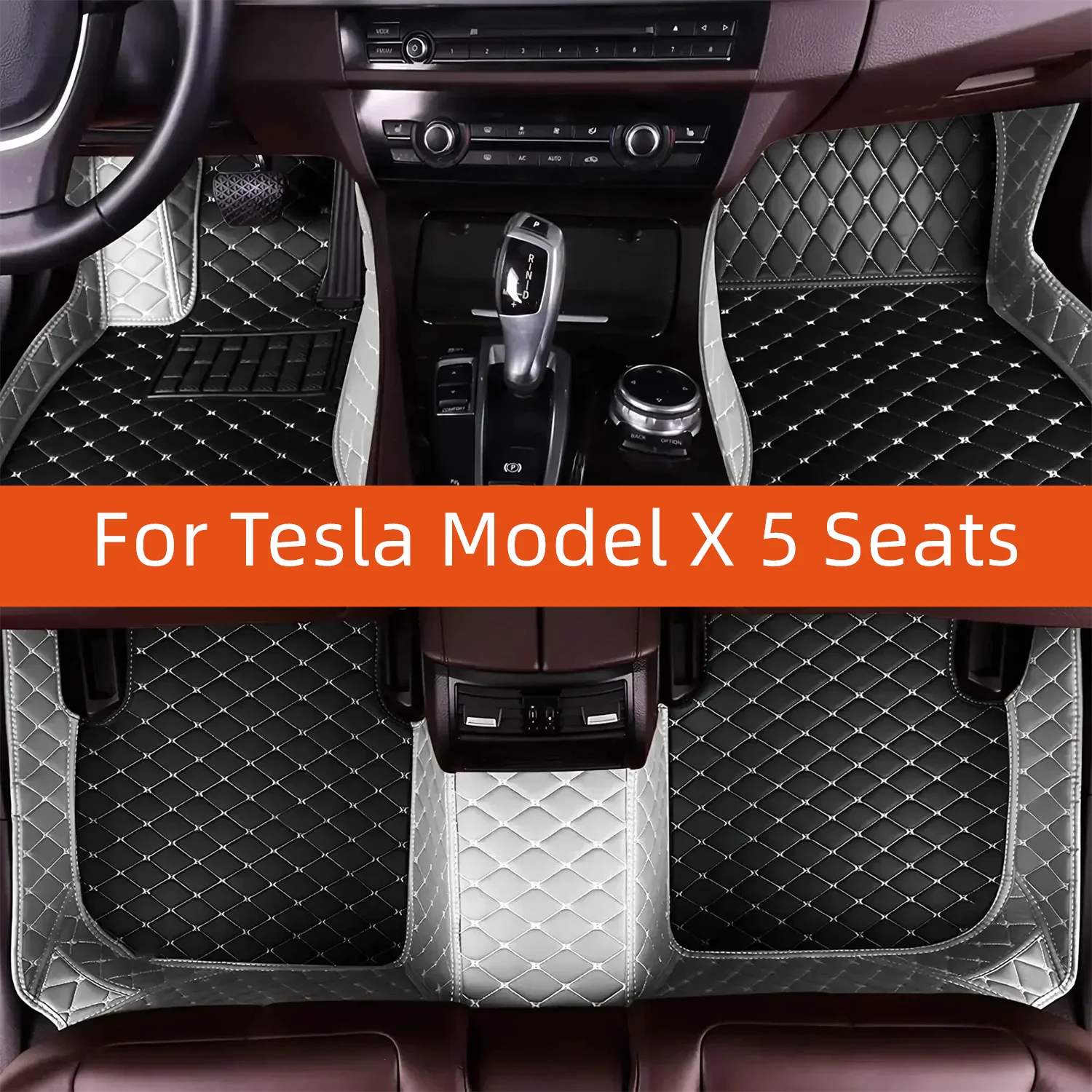 

Custom Leather Car Floor Mat For Tesla Model X 5 Seats 2022 2023 2024 2025 2026 2027 Car Mat Interior Accessories
