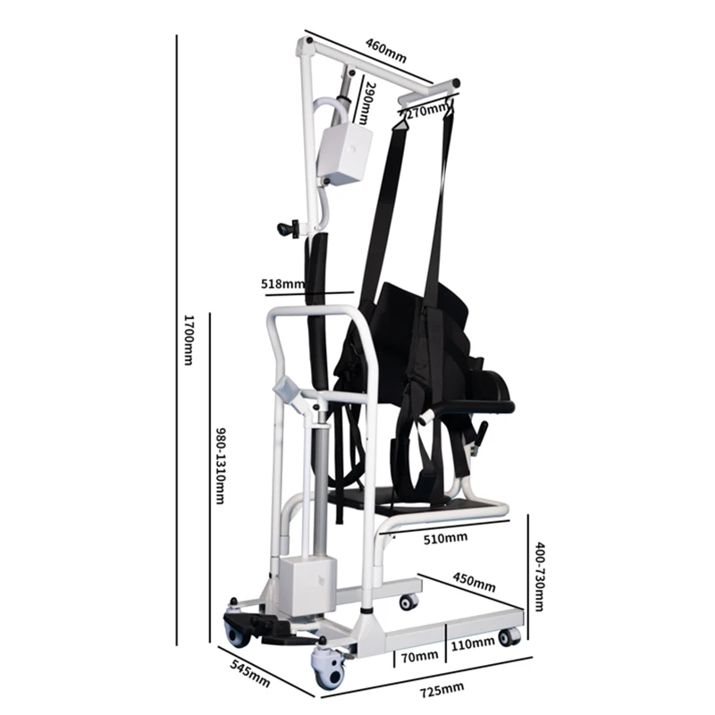 2023 New Product Electric Lift Transfer Chair with Upper Lift Seat Belt Vest
