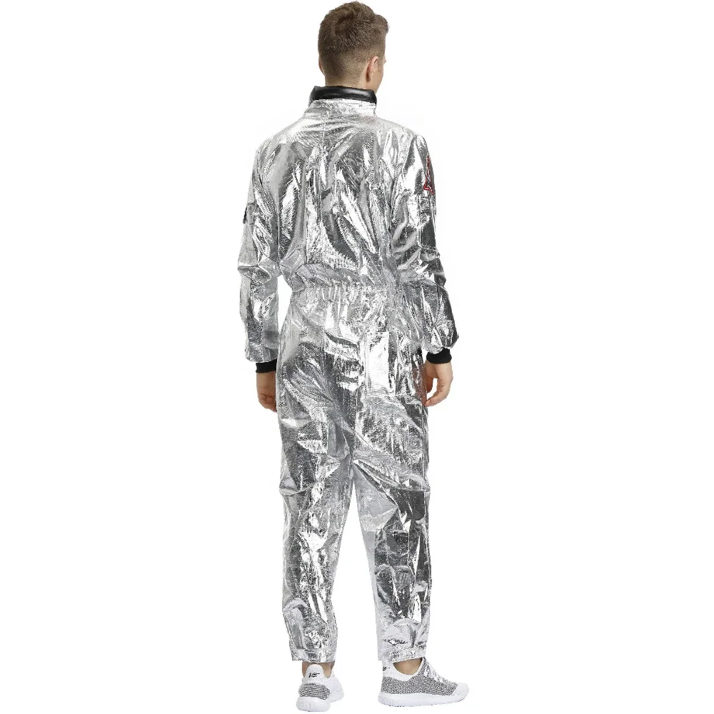 Halloween Astronaut Silver Spaceman Cosplay Costume Space Suit Men Women Jumpsuit Halloween Carnival Party Dress Up Gift Suit