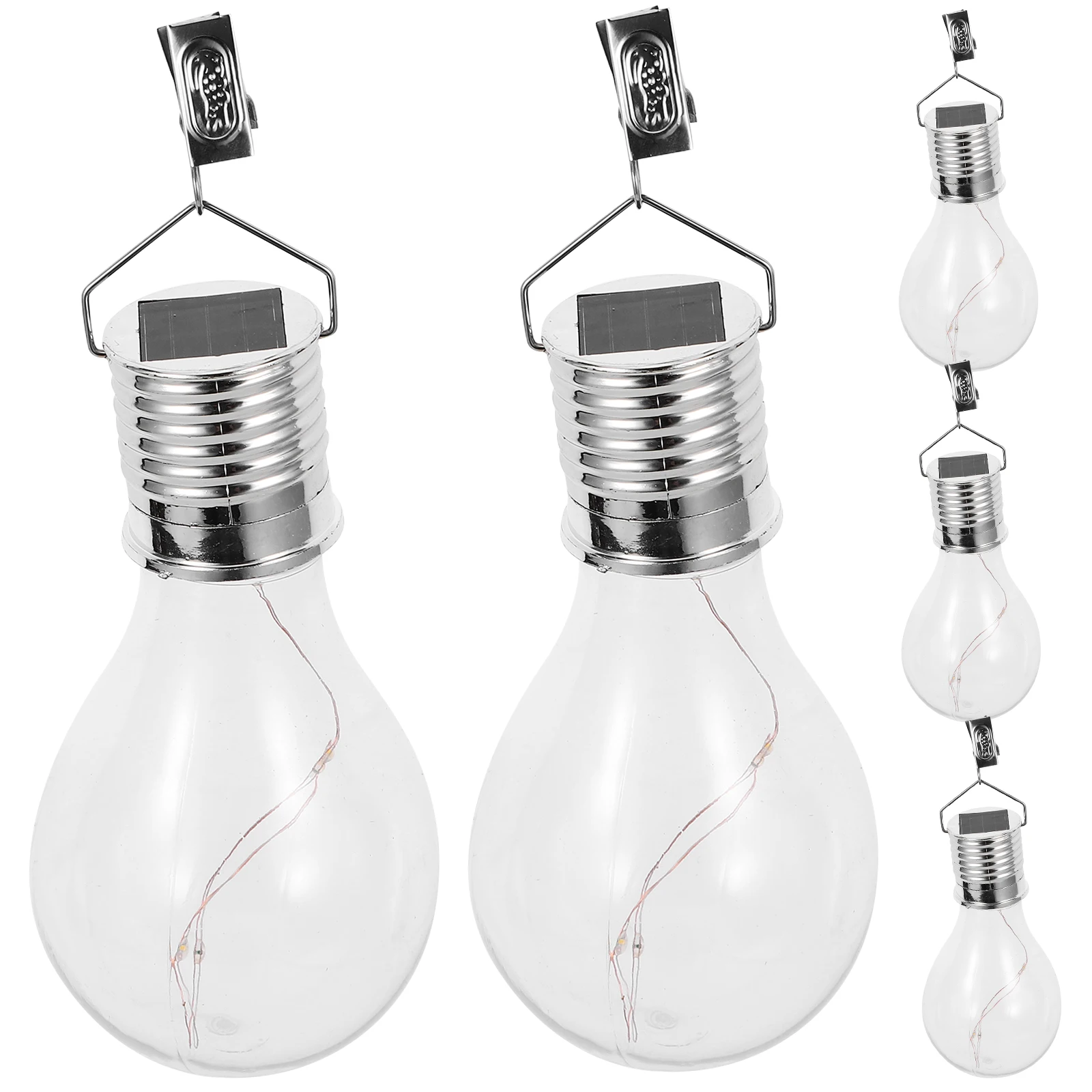 

5pcs Solar Bulb Warm White Transparent LED Hanging Light Outdoor Garden Lantern Decorative Yard Tree Lights Durable Low Power