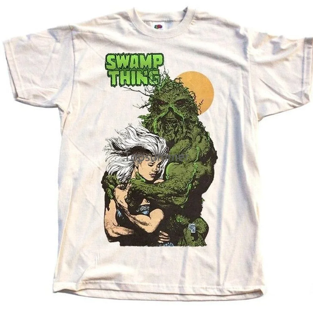 Swamp Thing V11 Horror Movie Poster Vintage T Shirt Natural Heavyweight T Shirts for Men Plus Size Graphic Tees