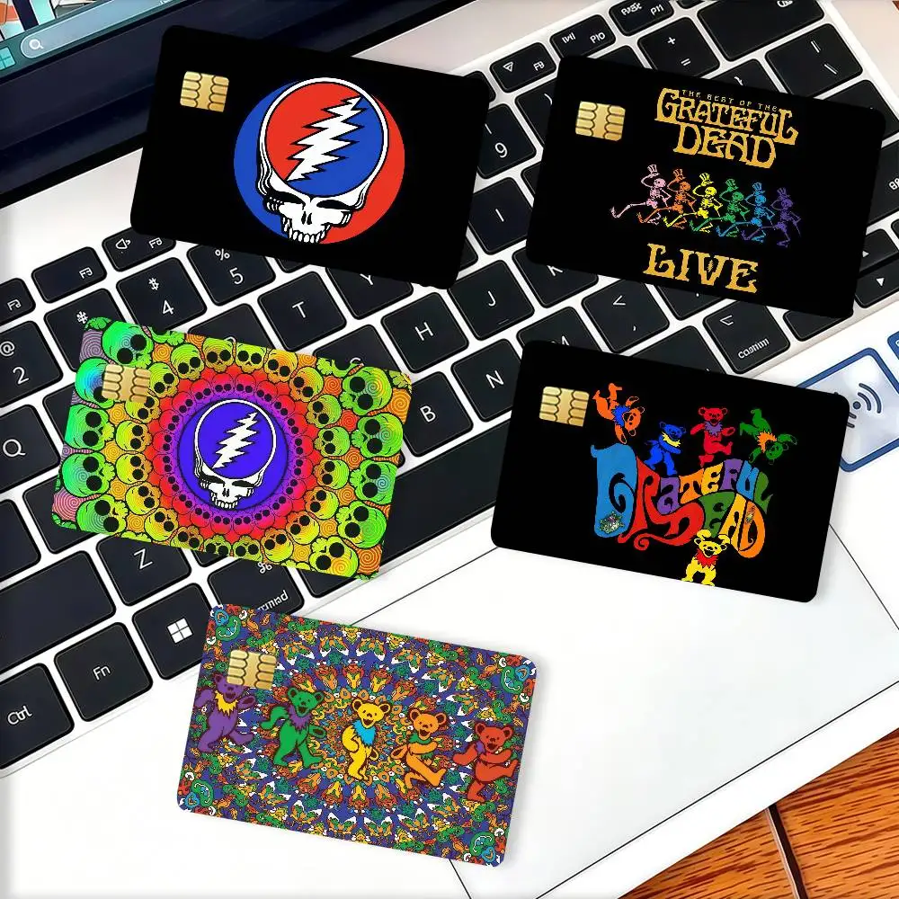 Rock band G-Grateful D-Dead Credit Card Decorative Card Stickers Suitable For Bank Cards Metro Transit Anti-scratch Gift 4PCS