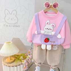 2023 Autumn Baby Girls Boys Clothing Sets Children T Shirt Pants Cartoon Infant Clothes Outfits Kids Casual Sportswear 0-4 Years