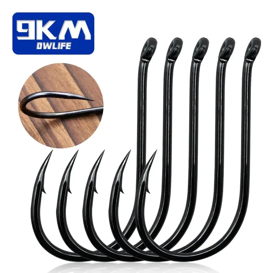 9KM Fishing Hooks 50~100Pcs Octopus Beak Hook Fishing Jigging Hook Barbed Black High Carbon Steel Ice Fishing Accessories