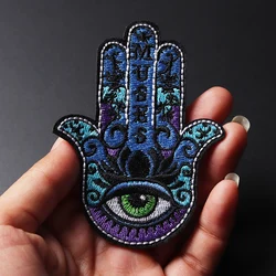 Yoga palm size: 9x6.9cm Embroidered Patch Iron on Sewing Applique Cute Fabric Clothes Shoes Bags DIY Decoration