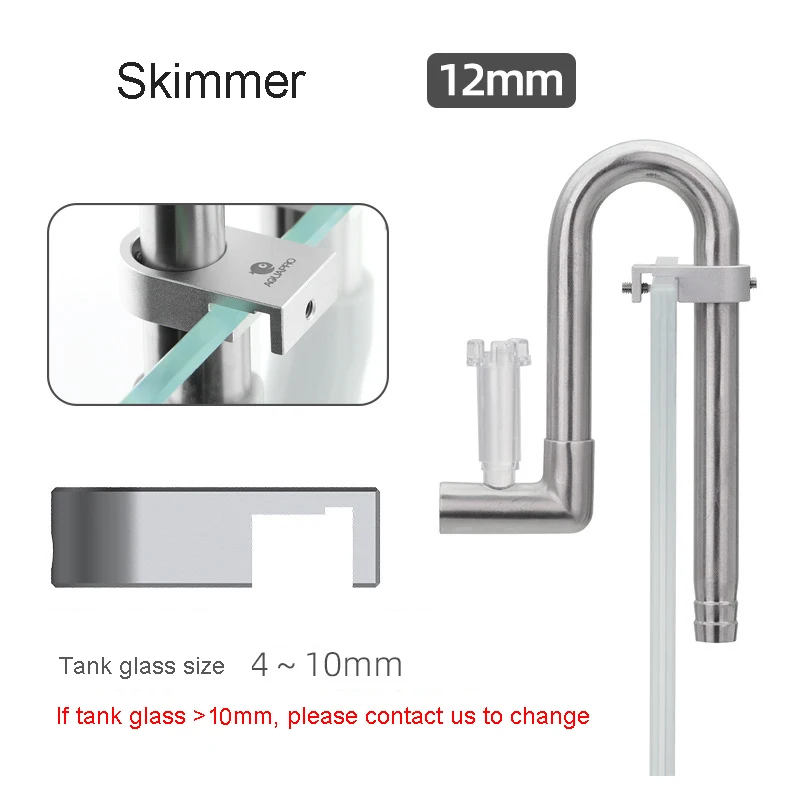 JFENGLI Aquapro Mini Skimmer Zufluss Edelstahl Einlass Auslass rohre Garnelen Wasserfilter Lilie Aquarium Aquarien Zubehör Fischs chale 7