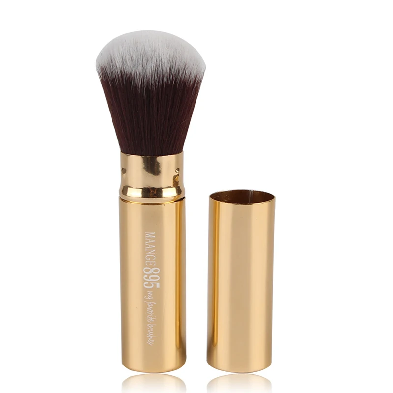 1 Uds. Mini brocha de maquillaje suave con cúpula retráctil profesional, base retráctil, colorete cosmético, brochas para polvos faciales