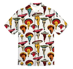 Hawaiian Shirt Men 3D Funny Print Shirts Summer Men's Clothing Fashion Pattern Short Sleeve Top Casual Streetwear Oversized Tees