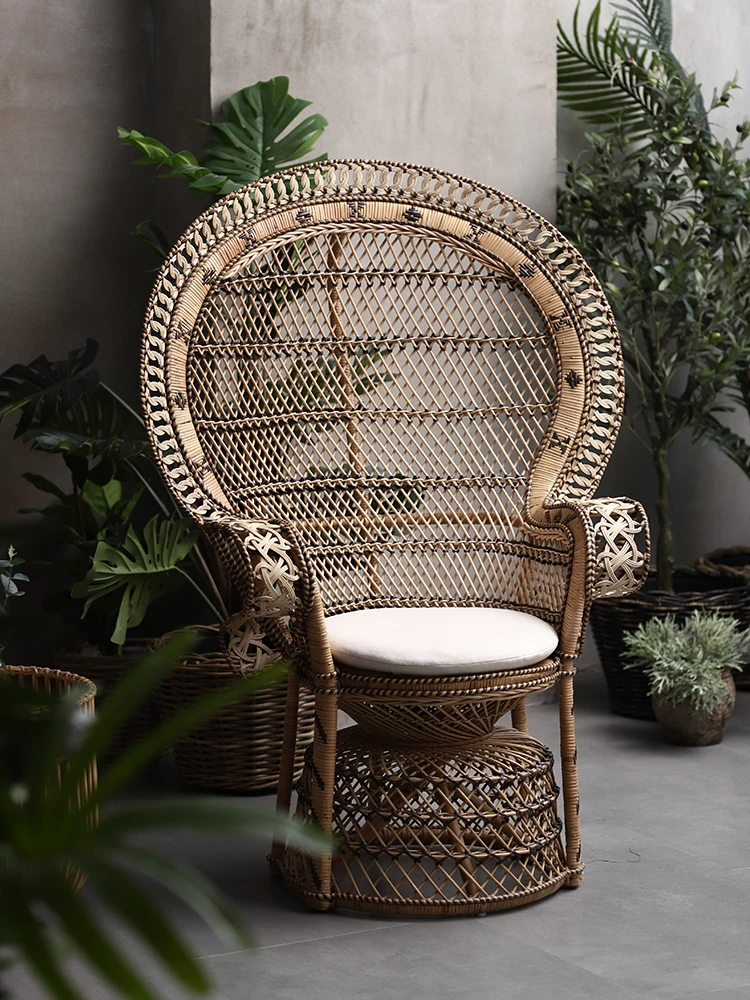 Natural Rattan Peacock Chair B & B Indonesian Rattan Chair Thai Balcony Princess Chair Single Chair