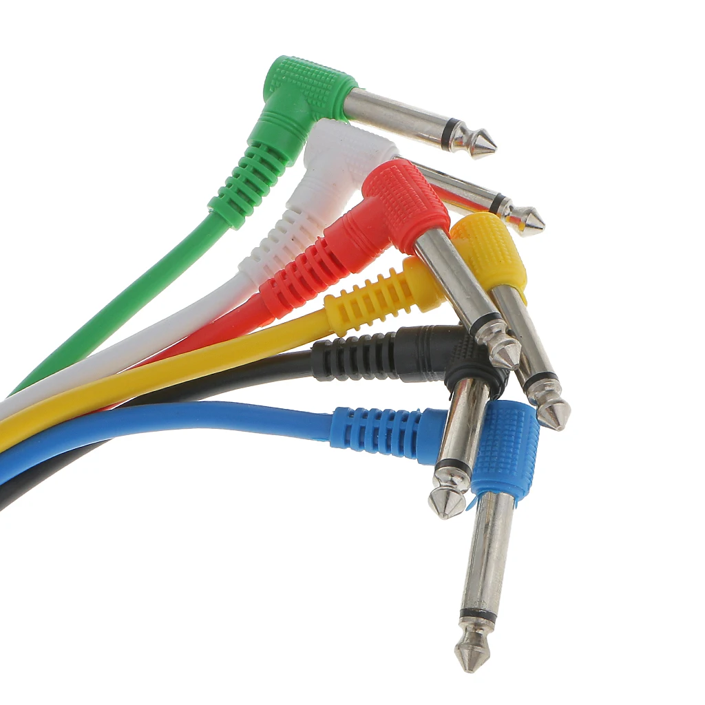 

Guitar Pedal Patch Cable 90 Degree Metal and Plastic Audio Plug for Bass Guitar Effects Board Setup