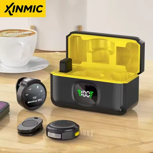 Imagen 1 del producto XinMic J6 micrófono de solapa Lavalier inalámbrico cancelación de ruido Mini micrófono en vivo iPad Android tipo C teléfono grabación al aire libre entrevista PC