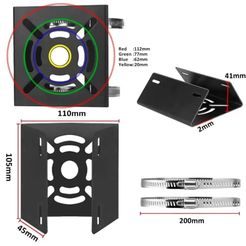 1 Set Universal Joint Pole Column Holding Monitoring Bracket Camcorder Back Stand Iron Hoop Plate Street Light Pole Mount Holder