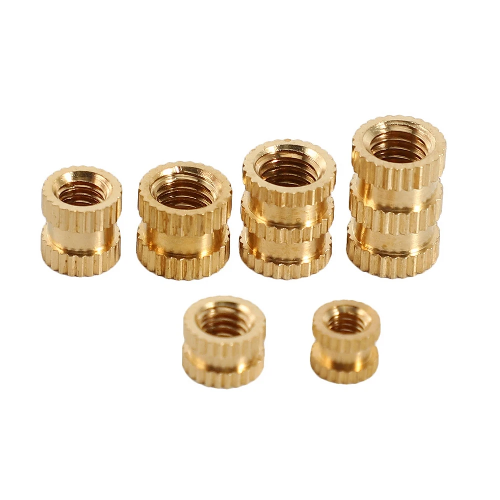 2 Set M2 M3 M5 Female Thread Knurled Brass Threaded Insert Embedment Nut For 3D Printing Threaded Heat Set Inserts