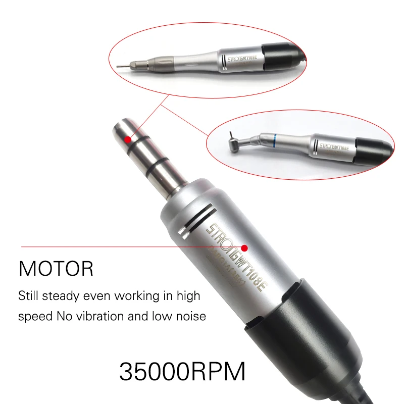 High Quality Dental Clinic Equipment STRONG 204 Micro Motor +108e Handpice Teeth Polishing Grinding With Pedal 35000rpm