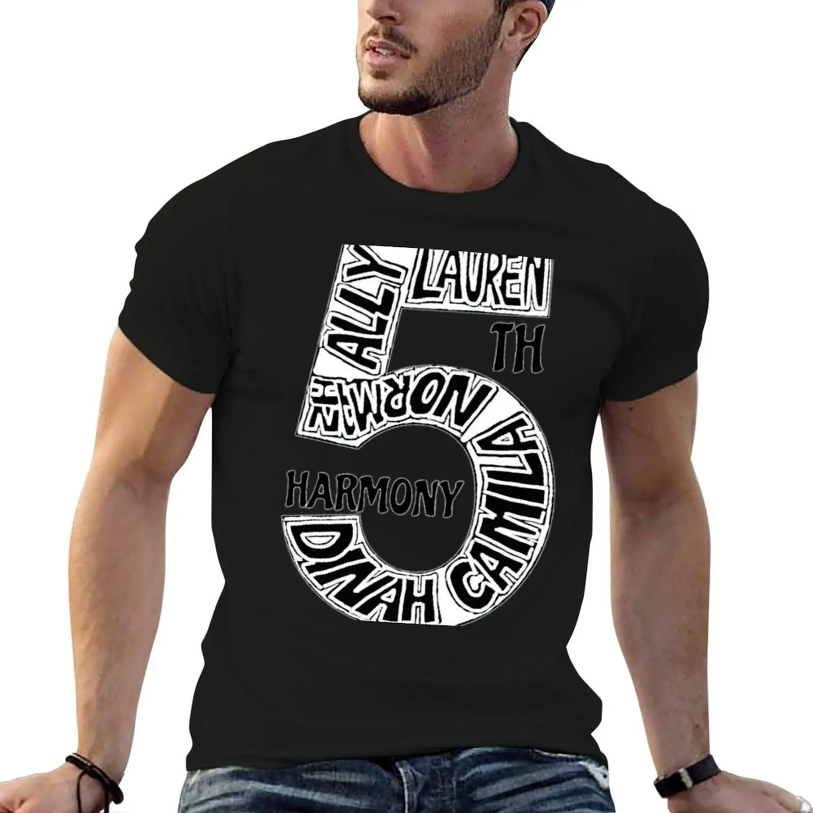 Camiseta masculina Fifth Harmony, camiseta de verão para homem, camiseta masculina 100% algodão, camiseta de marca de luxo