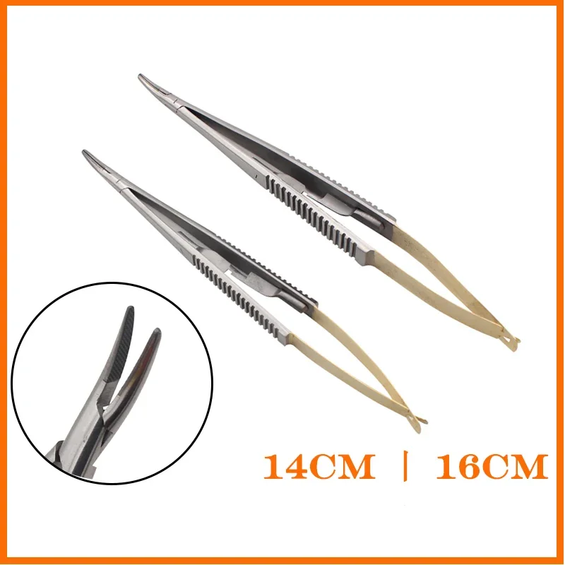 

14Cm/16Cm Straight/curved Castroviejo Needle Holders with Lock Needle Holding Forceps Microsurgery Instruments Dental Forcep
