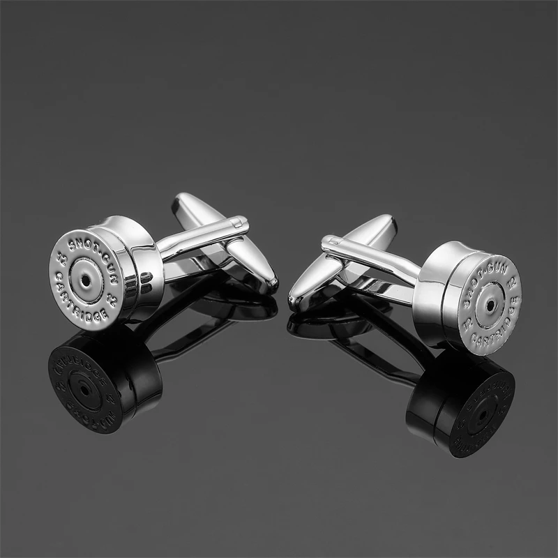 WN French men\'s shirt Cufflinks High quality brass silvery bullet Cufflinks