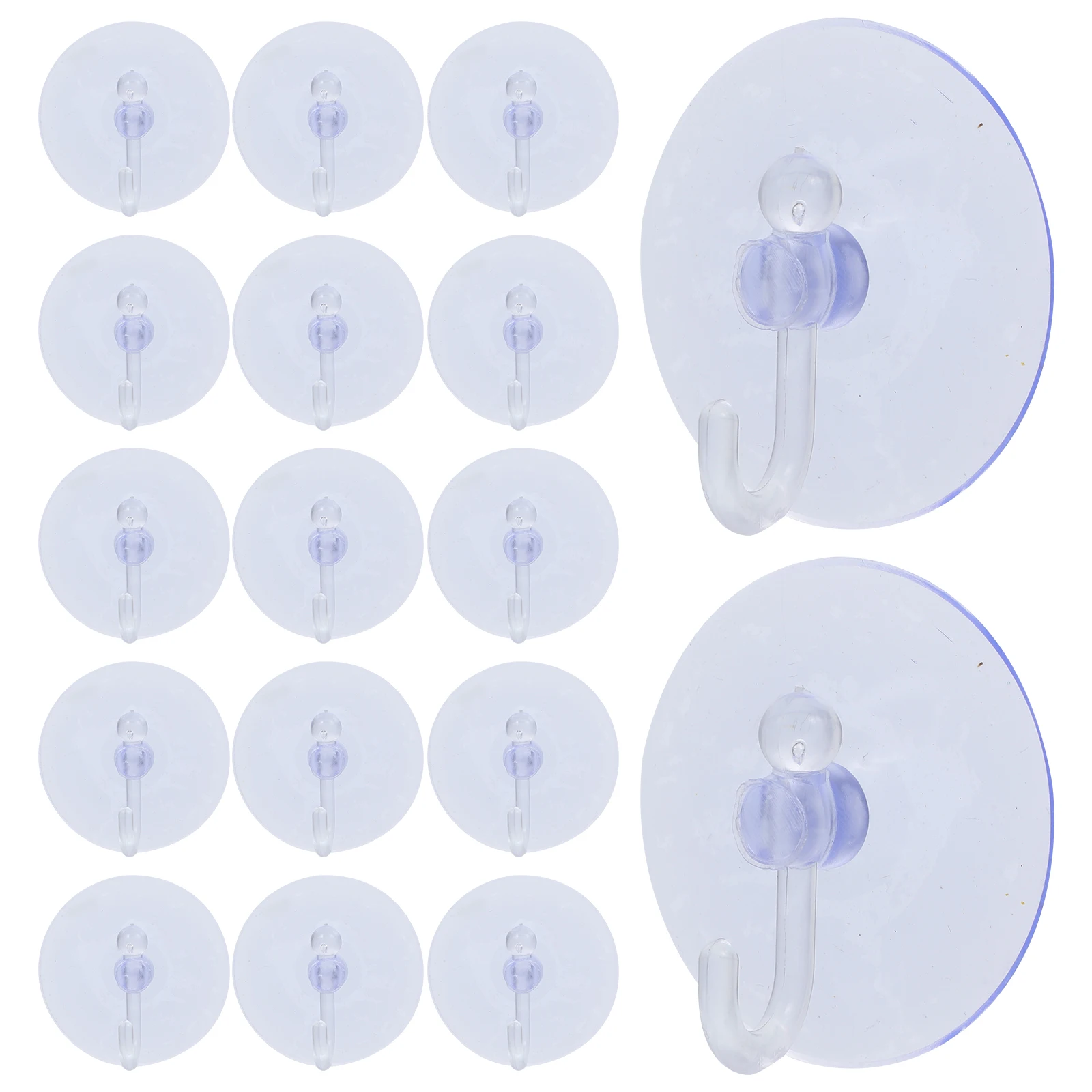 

40pcs Clear Suction Cup Hooks Reusable No Drill Wall Mount For Bathroom Kitchen Shower Glass Surface Hanging Organizer