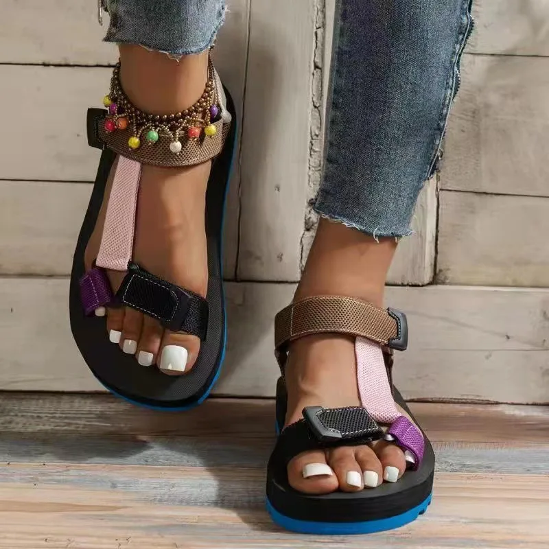 Sandals Women2022 New Women Summer Soft Slip  Buckle Leisure Durable Sandals Ladies Outdoor Casual Beach Shoes Plus Size