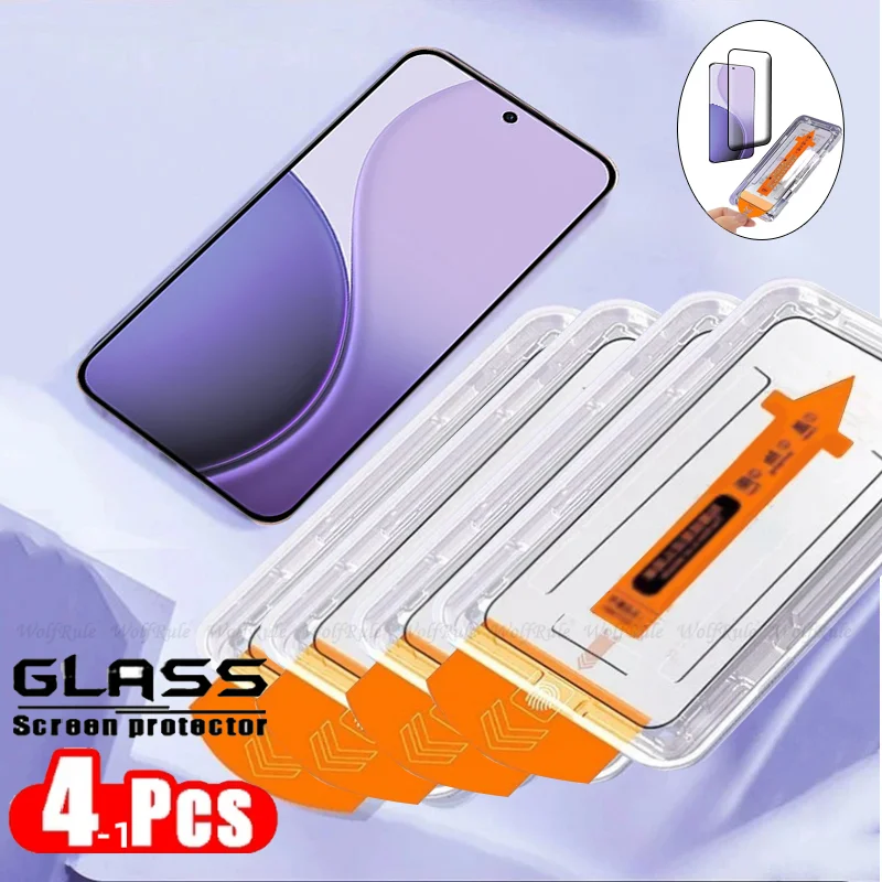 1-4 Stück Für Reno 14F Glas OPPO Reno 14F Gehärtetes Glas Vollflächiger Kleber-Displayschutz 9H Staubfreier Bildschirmschutz Reno 14F