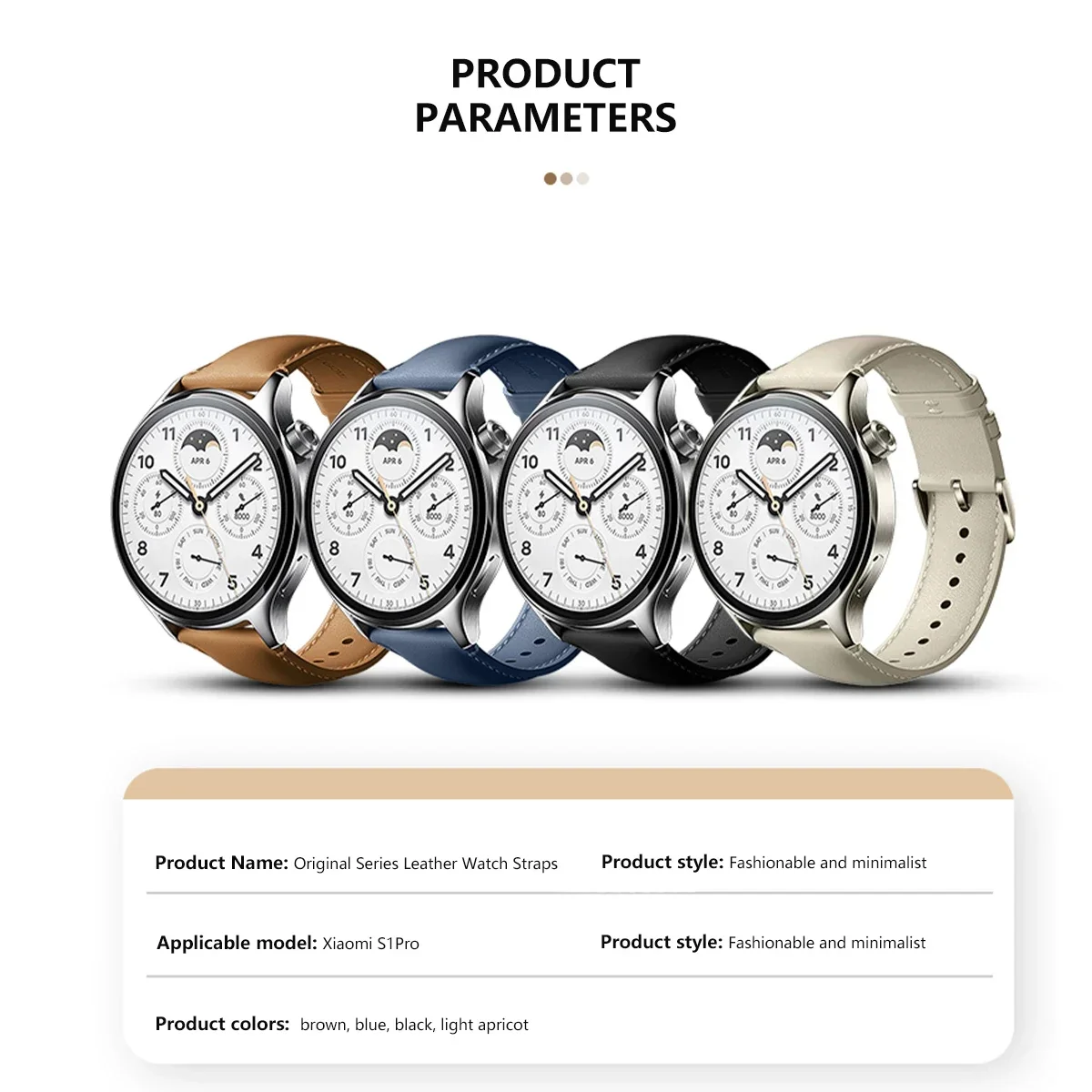 Leather Strap for Xiaomi Watch S3 S1 Pro/S1 & MI Color 2/S1 Active Cowhide Band for Universal 22MM Bracelet Accessories