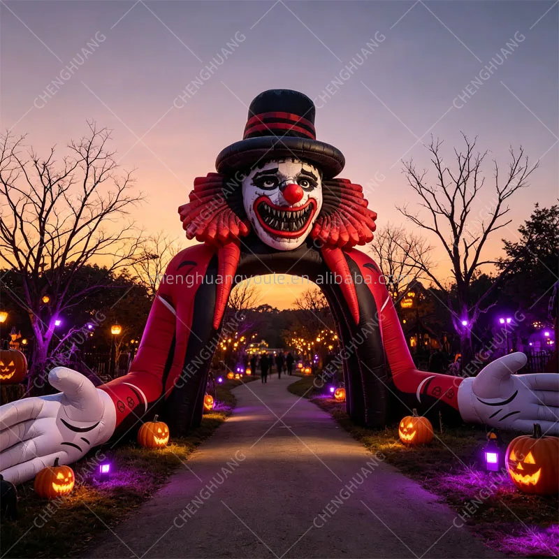 Giant Inflatable Horror Clown Arch, Halloween Decor for Party, Shopping Mall, Amusement Park & Outdoor Performance Advertisement