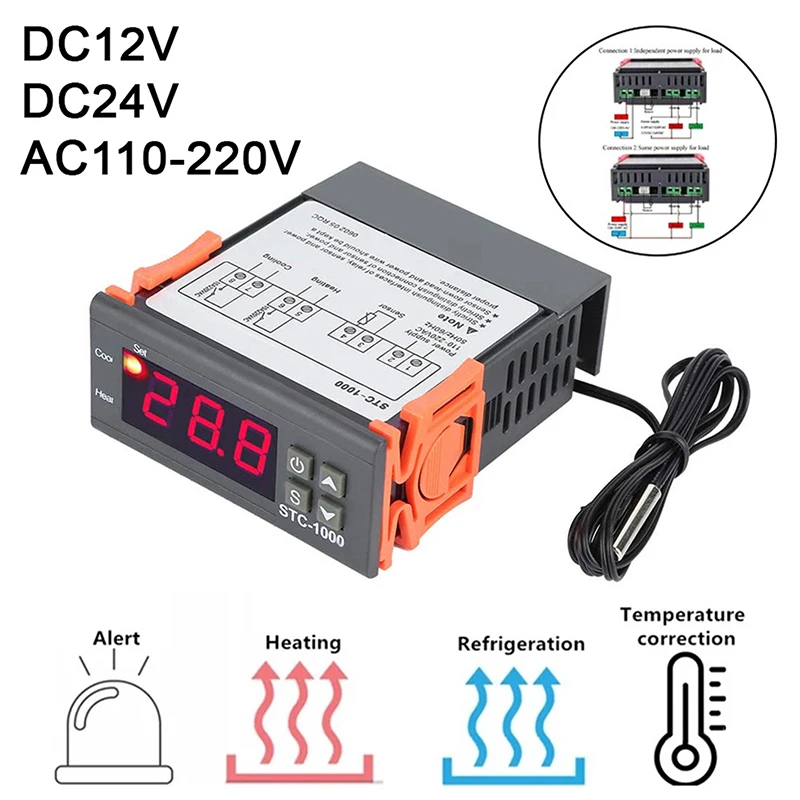 Temperature Controller STC 1000 Aquarium Incubation Electronic Digital Display Microcomputer Temperature Controller Switch