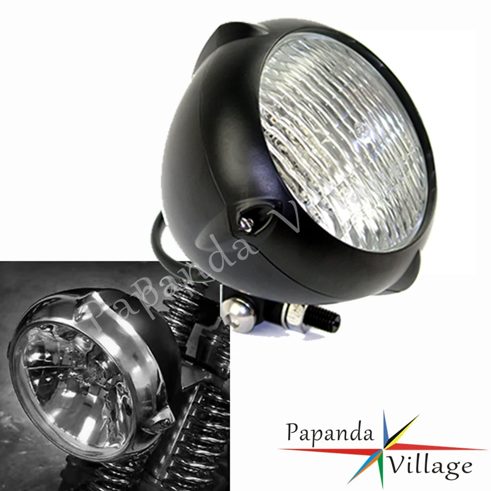 

Универсальный мотоцикл Ретро Черный H4 Винтаж 4,5 "Фара дальнего/ближнего света на заказ для Harley Bobber Chopper Sportster