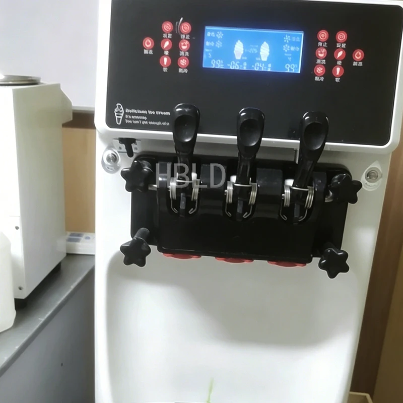 Commercial Dual System Ice Cream Machine Pre-Cooling Frozen Yogurt Maker without Cleaning Feature