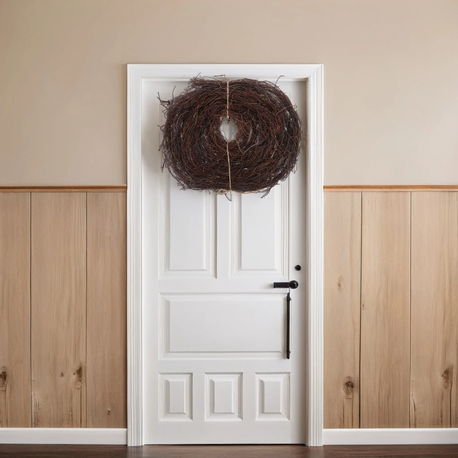 

2Pcs 4.6m Natural Rattan Wreath Base Handmade Twig Vine DIY Craft Supplies Rustic Door Decoration Natural Wreath Base